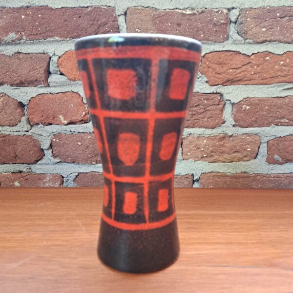 vaso terracotta west germany fat lava marrone rosso