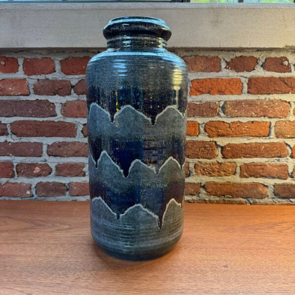 vaso west germany ceramica vintage alto 47cm blu