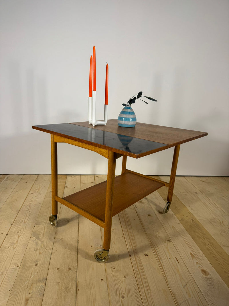 vista estesa tavolino caffe trasformabile anni 60